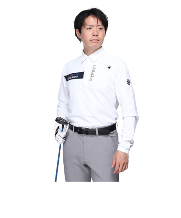 ルコックスポルティフ（lecoqsportif）ゴルフウェア 吸汗速乾 ストレッチフォーサー ベーシックデザイン 長袖シャツ LG4FLS00M WH00