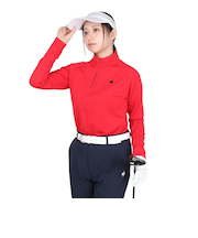 ルコックスポルティフ（lecoqsportif）ゴルフウェア 保温 ストレッチフォーサー 長袖裏グリッドモックネックシャツ LG4FLS52L RD00