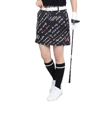 ルコックスポルティフ(lecoqsportif)ゴルフウェア 撥水 保温 総柄スカート LG4FSK04L BK00