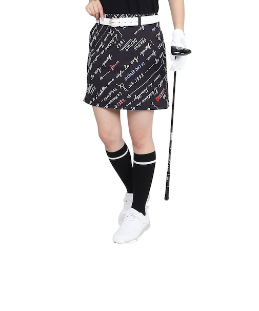 ルコックスポルティフ(lecoqsportif)ゴルフウェア 撥水 保温 総柄スカート LG4FSK04L BK00