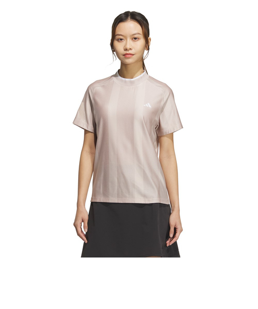 アディダス（adidas）ゴルフウェア 吸湿 アディゼロ メッシュ 半袖 モックネックシャツ KUK65-JG1346PNK