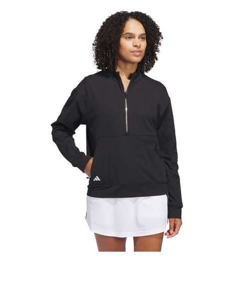 アディダス（adidas）ゴルフウェア アディゼロ ファブリックミックス 長袖ハーフジップ ジャケット KWH96-JE7339BLK