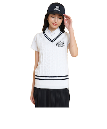 キャロウェイ（CALLAWAY）ゴルフウェア Vネック ケーブルニットベスト C25119200-1030