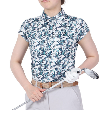 フィドラ（FIDRA）ゴルフウェア 接触冷感 シックボタニカル半袖ポロシャツ FD5PUG14 WHT