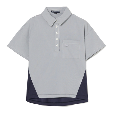 ROSASENゴルフウェア 吸水速乾 サッカーストライプ半袖シャツ 045-23344-25SS-098