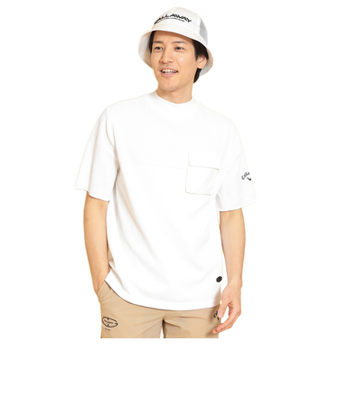 キャロウェイ（CALLAWAY）ゴルフウェア 半袖 カノコ編みニット モックネックシャツ C25134103-1030