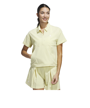 アディダス（adidas）ゴルフウェア ビヨンド ザ コース 撥水 ボックスシルエット 2way半袖シャツ KWH87-JE7311YEL