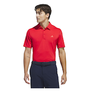 アディダス(adidas)ゴルフウェア 吸汗速乾 ファブリックミックス バックメッシュ 半袖シャツ KUH58-JF4887RED