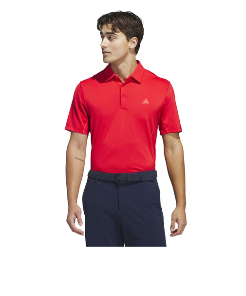 アディダス(adidas)ゴルフウェア 吸汗速乾 ファブリックミックス バックメッシュ 半袖シャツ KUH58-JF4887RED