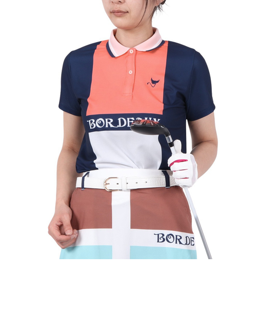 クランク（CLUNK）ゴルフウェア 吸汗速乾 消臭 ボックスプリント ポロシャツ CL5PUG59 NVY