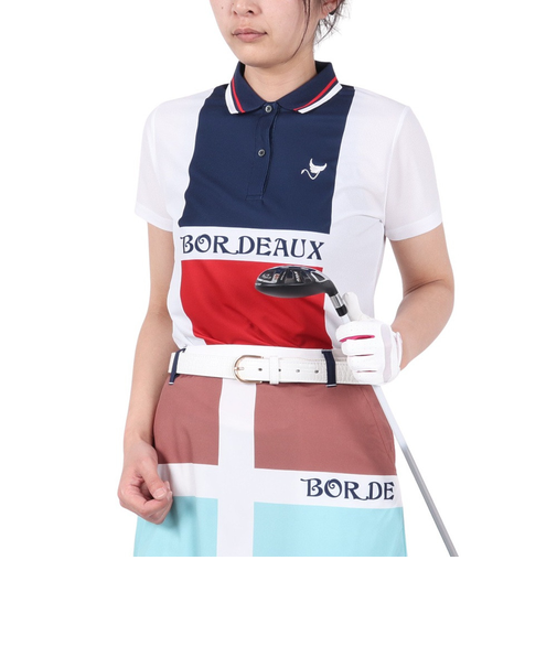 クランク（CLUNK）ゴルフウェア 吸汗速乾 消臭 ボックスプリント ポロシャツ CL5PUG59 WHT