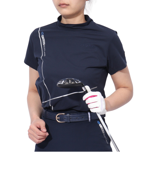 フィドラ（FIDRA）ゴルフウェア 消臭 半袖モックネックシャツ FD5PUG11 NVY