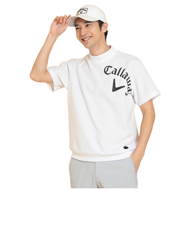 キャロウェイ（CALLAWAY）ゴルフウェア ドットプリント 半袖 モックネックスウェット C25117102-1030