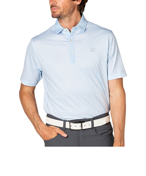 ゴルフウェア 格子ジャカード半袖シャツ 34535