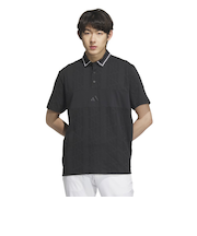 アディダス（adidas）ゴルフウェア BTC バッジ オブ スポーツ 半袖 ポロシャツ ジャカード ロゴ KUK57-JG1358BLK