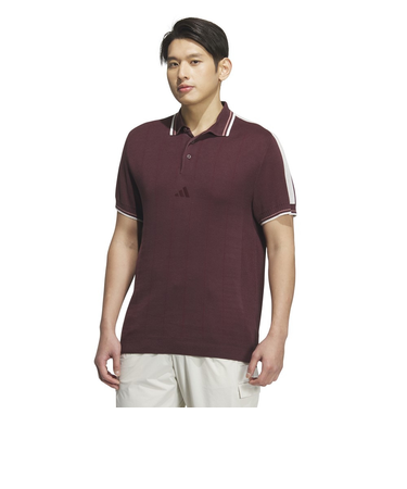 アディダス（adidas）ゴルフウェア ビヨンド ザ コース ルーズフィット ニット半袖ポロシャツ KUK52-JG1360RED