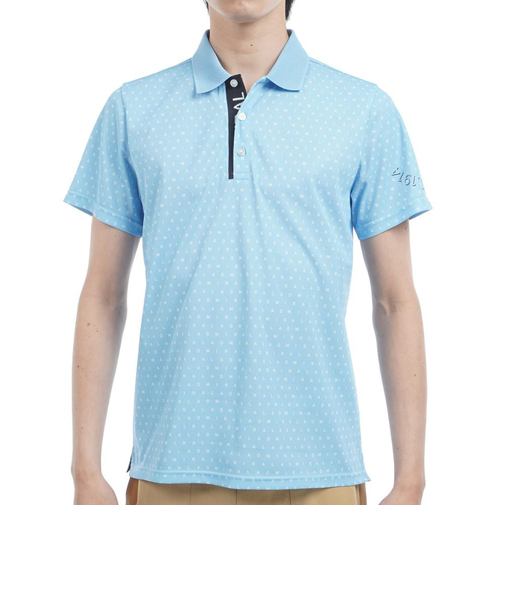 アドミラル ゴルフ（Admiral GOLF）ゴルフウェア 半袖 モノグラムプリントスパッシーポロシャツ ADMA526-SAX