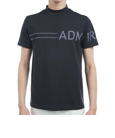 アドミラル ゴルフ(Admiral GOLF)ゴルフウェア 吸水速乾 CARAT ビッグロゴ 半袖モックシャツ ADMA518-BLK