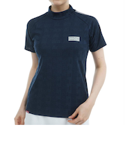 アドミラル ゴルフ（Admiral GOLF）ゴルフウェア 吸水速乾 ストライプジャガード 半袖モックネックシャツ ADLA503-NVY