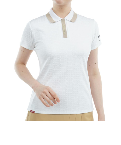 アドミラル ゴルフ（Admiral GOLF）ゴルフウェア 吸水速乾 ロゴジャガード 半袖ポロシャツ ADLA508-WHT