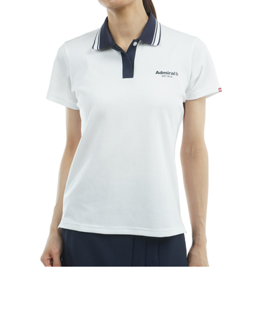アドミラル ゴルフ（Admiral GOLF）ゴルフウェア カラタッチ ワンポイント 半袖ポロシャツ ADLA519-WHT