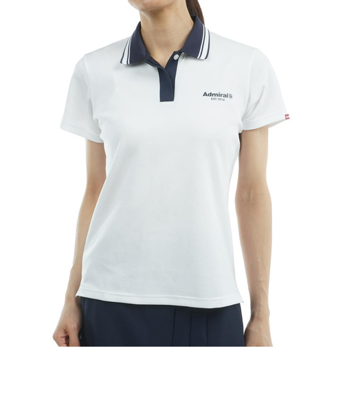 アドミラル ゴルフ（Admiral GOLF）ゴルフウェア カラタッチ ワンポイント 半袖ポロシャツ ADLA519-WHT