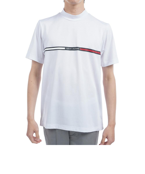 ゴルフウェア 吸水速乾 抗菌防臭 HILFIGER 半袖モックネックシャツ THMA527-WHT