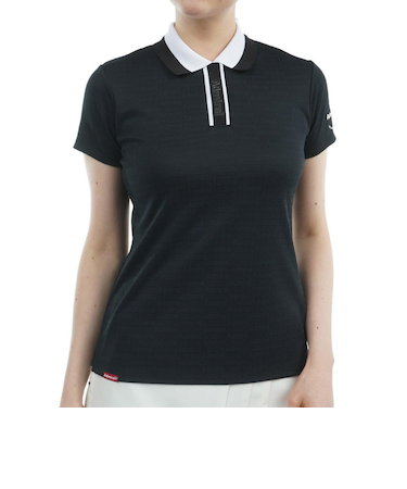 アドミラル ゴルフ（Admiral GOLF）ゴルフウェア 吸水速乾 ロゴジャガード 半袖ポロシャツ ADLA508-BLK