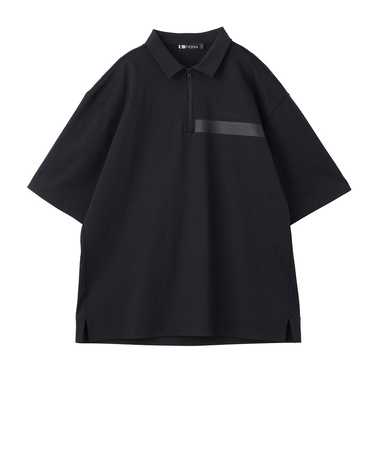 ゴルフウェア 接触冷感 半袖 ジップラインポロシャツ FV5TTG06 BLK