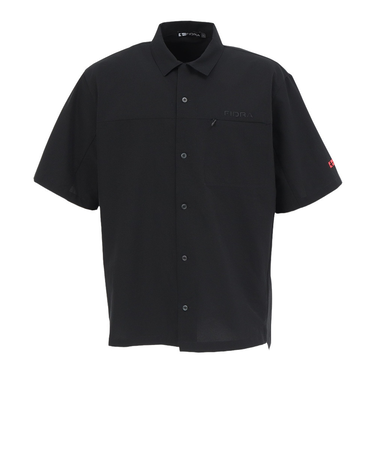 ゴルフウェア 高通気 半袖 フルオープンウーブンシャツ FV5TTG04 BLK