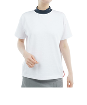 ゴルフウェア 吸水速乾 抗菌防臭 半袖 ジャカードモックネックシャツ THLA529-WHT