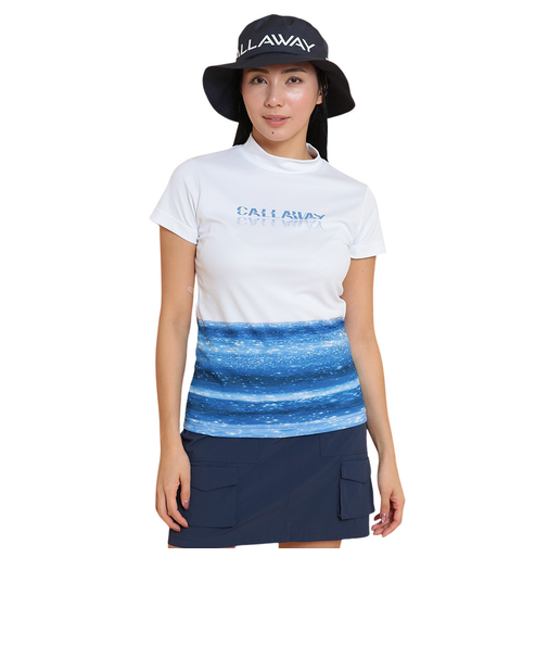 キャロウェイ（CALLAWAY）ゴルフウェア 接触冷感 -3℃裏クール 半袖 モックネックシャツ C25134214-1111