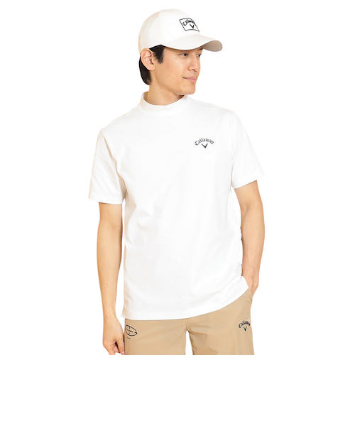 Callaway 冷感素材 Tシャツ ホワイト キャロウェイ（CALLAWAY）ゴルフウェア 接触冷感 -3℃裏クール