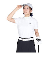 フィドラ(FIDRA)ゴルフウェア 接触冷感 消臭 半袖 ジャガード モックネックシャツ FD5TUG09 WHT