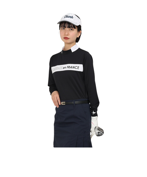 クランク（CLUNK）ゴルフウェア 吸汗速乾 消臭 長袖モックシャツ CL5TUG03 BLK