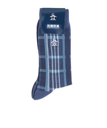 マンシング（MUNSING）ゴルフ 抗菌防臭 クルー丈 チェック柄ソックス MG5SSO05M NV00