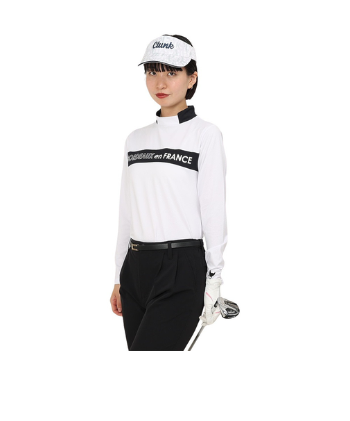 クランク（CLUNK）ゴルフウェア 吸汗速乾 消臭 長袖モックシャツ CL5TUG03 WHT