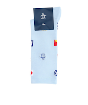 マンシング（MUNSING）クルー丈 フラッグ飛び柄ソックス MG5SSO11M SA00