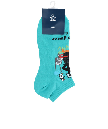 マンシング（MUNSING）ゴルフ アンクル丈 キャラクターペンギン柄 ジャカードソックス MG5SSO21U EM00