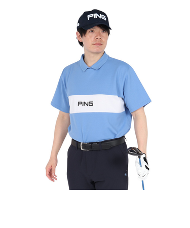 ピン（PING）ゴルフウェア アドエルムメッシュカノコ 半袖ポロシャツ 621-5160211-110
