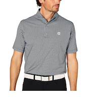 ゴルフウェア ジオメトリックプリント半袖ワイドカラーシャツ 34527