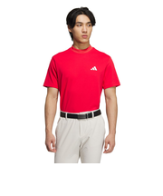アディダス（adidas）ゴルフウェア スリーストライプス 半袖 モックネックシャツ KVH10-JF6270RED