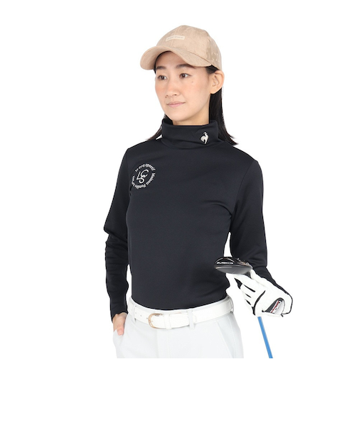 ルコックスポルティフ（lecoqsportif）ゴルフウェア 防寒 ヒートナビ 長袖 ハイネックシャツ LG4FLS81L BK00