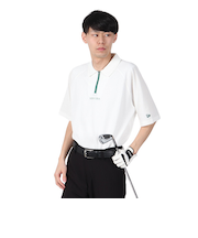 ニューエラ（NEW ERA）ゴルフウェア 吸汗速乾 半袖 スキッパー ポロシャツ Seersucker オフホワイト 14391489