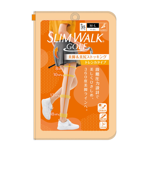 スリムウォーク（SLIM WALK）ゴルフ 段階着圧 抗菌防臭 スリムウォークゴルフ 美脚 美尻ストッキング SWG007 ML