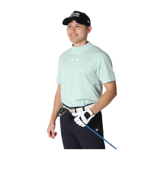 ニューエラ（NEW ERA）ゴルフウェア 吸汗速乾 抗菌 半袖 鹿の子 ミッドネック Tシャツ ロサンゼルス・ドジャース TKBLU 14391509