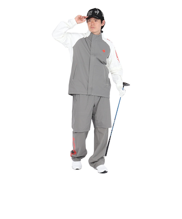 ルコックスポルティフ（lecoqsportif）ゴルフウェア 耐水 ストレッチフォーサー レインウェア 上下セット 収納袋付き QGMXJH00WgY00