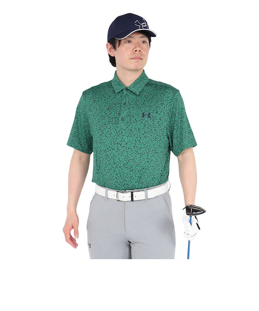 アンダーアーマー(UNDER ARMOUR)ゴルフウェア 吸汗速乾 プレーオフ3.0 プリント 半袖ポロシャツ 1378677 305