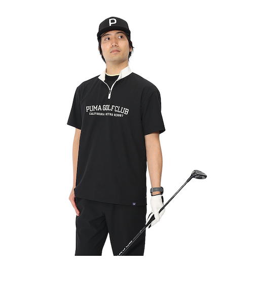 プーマ（PUMA）ゴルフウェア 吸汗速乾 半袖 ハーフジップポロシャツ 635495-01