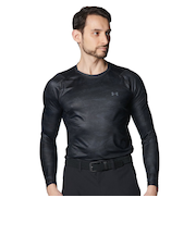 アンダーアーマー（UNDER ARMOUR）ゴルフウェア アイソチル フィッティド カモ ロングスリーブ クルーネックシャツ 6001244 001